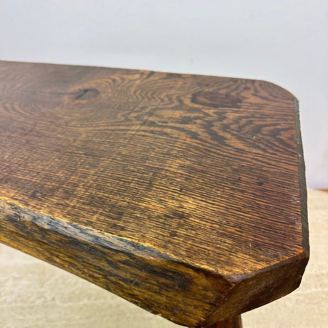 Brutalist Wooden Side Table, 1970s For Sale - Image 4 of 13