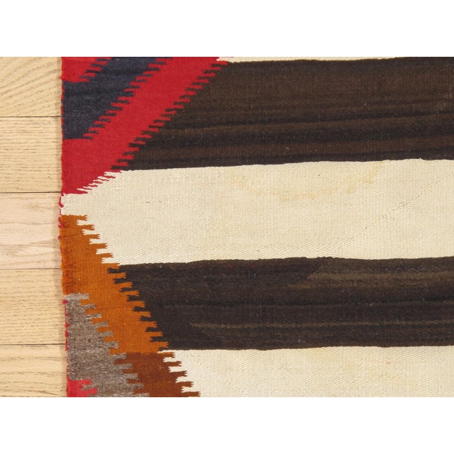 Third Phase Navajo Chiefs Blanket C. 1890 Handmade Native America Textile Square For Sale - Image 4 of 18