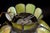 Antique Avocado Ceiling Light Shade With Slag Glass and Bronze Bands For Sale - Image 17 of 18