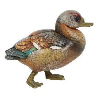 Duck Figurine in Resin and Brass from Malevolti, Italy, 1970s For Sale