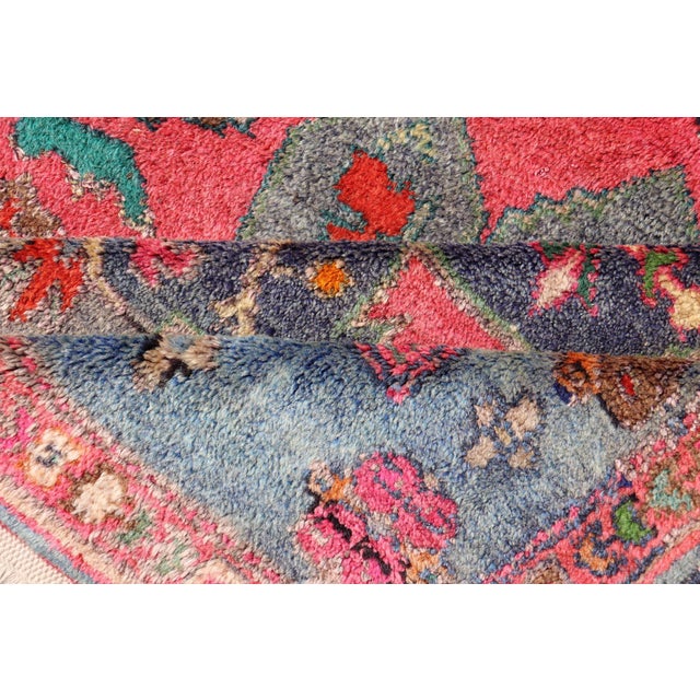 Vintage Caucasian Kazak Rug With Twin Medallions and Blue Border 3'9 X 6'1 For Sale - Image 11 of 12