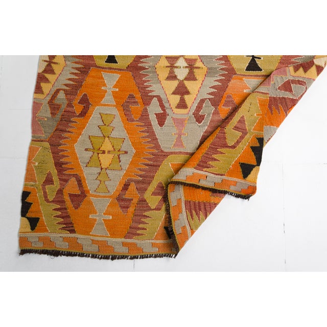 Turkish Vintage Floor Anatolian Kilim Rug For Sale - Image 3 of 10