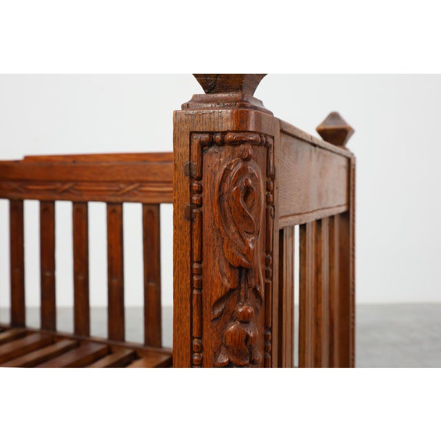 Large Arts & Crafts Oak Side Chair, Belgium, 1915 For Sale - Image 17 of 18