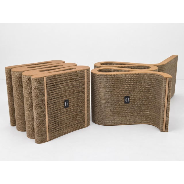 Easy Edges Wiggle Side Chair with Stool by Frank Gehry for Vitra, Set of 2 For Sale - Image 14 of 18