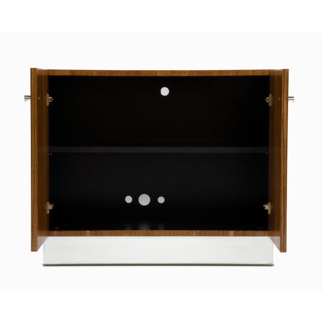 Pair of Vintage Mid Century Zebrawood and Chrome Cabinets by Milo Baughman For Sale - Image 9 of 15