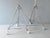 Zeiss ikon inspection lamps circa 1940s - steel tripods with original castors - height adjustable - steel lamps with...