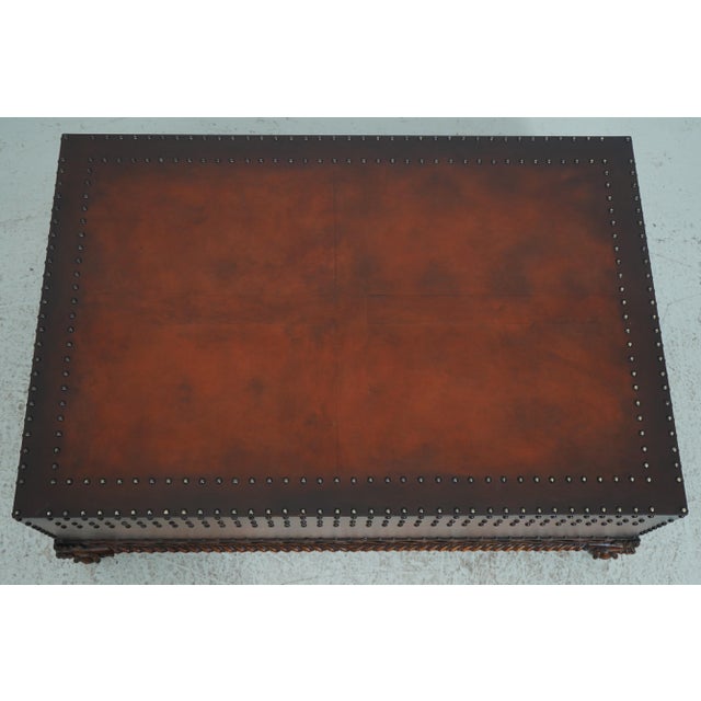 Ralph Lauren Leather Studded Claw Foot Coffee Table For Sale In Philadelphia - Image 6 of 17