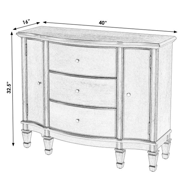Traditional Sheffield 3 Drawer 2 Door Accent Cabinet, Brown For Sale - Image 3 of 8