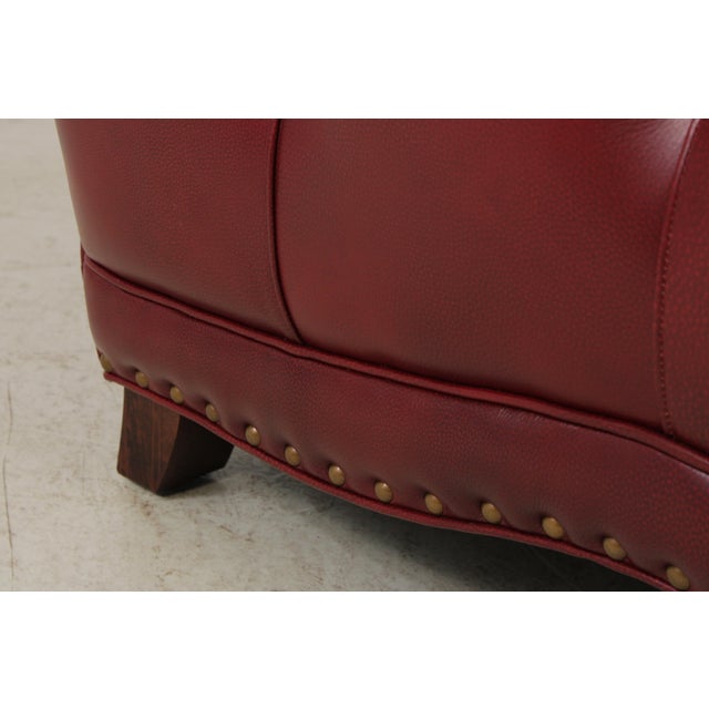 Red Hancock & Moore Red Leather Oversized Chair For Sale - Image 8 of 15