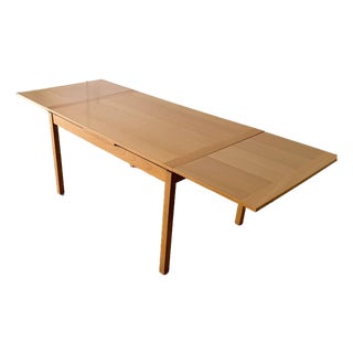 Vintage 1960s Danish Mid Century Modern Extendable Dining Table - Solid Wood For Sale