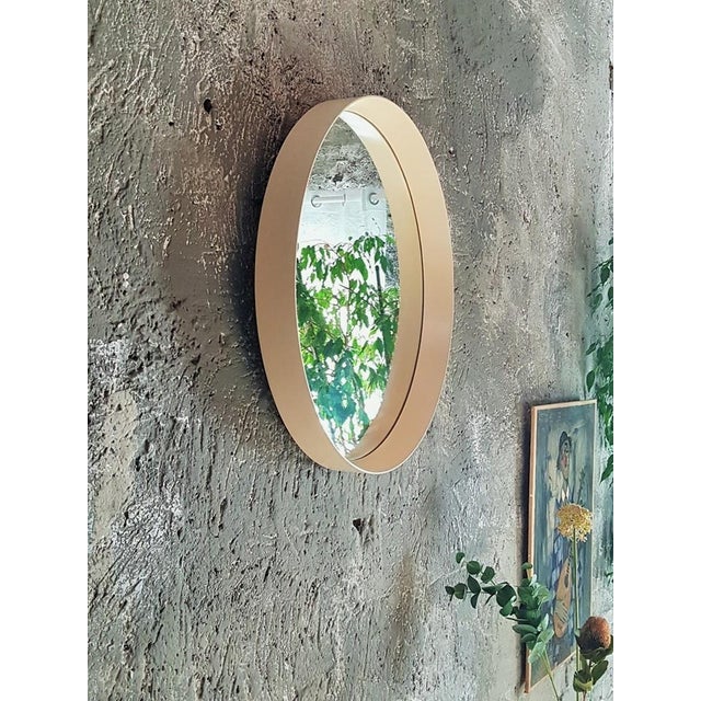 White Frame Round Wall Mirror, Italy, 1960s For Sale - Image 12 of 18