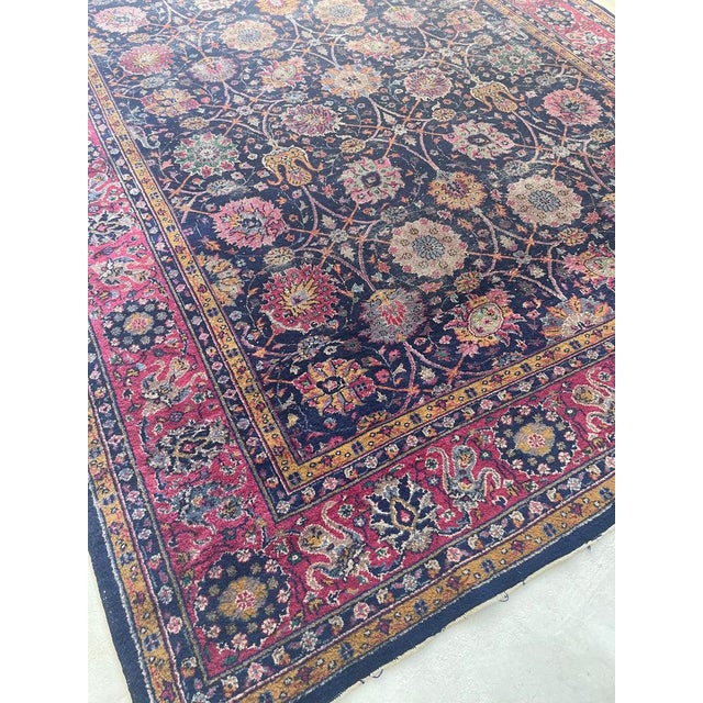 Vintage Turkish Tabriz Design Magenta Rug 9.3 x 12.2 For Sale In Milwaukee - Image 6 of 14