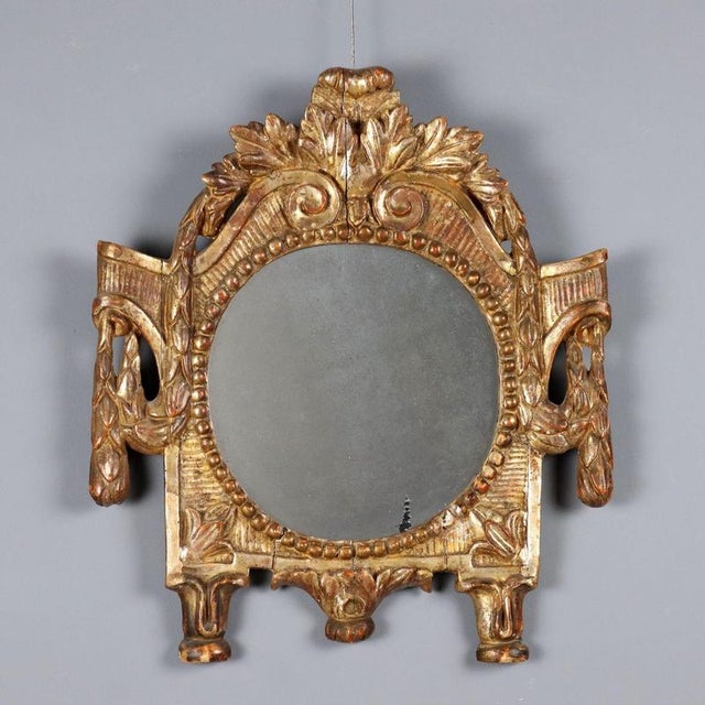 Antique Italian Carved and Gilded Wood Mirror, 1700s For Sale - Image 10 of 10