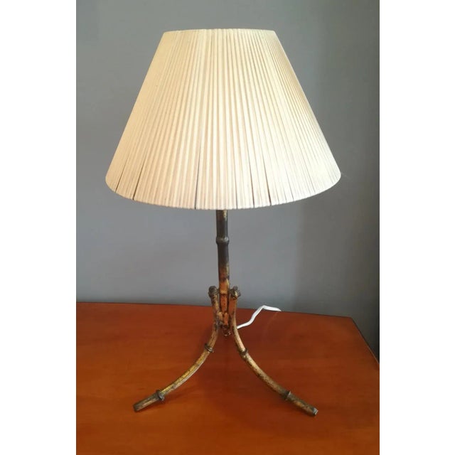 Table Lamp in Imitation Bamboo Gilt Metal, 1950s For Sale - Image 6 of 13