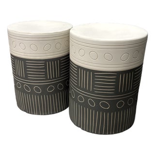 Uttermost Hieroglyphics Garden Stools, Pair For Sale