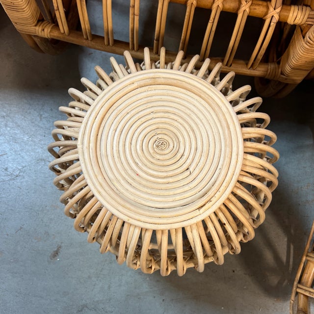 Boho Chic Rattan Drinks Table | Chairish
