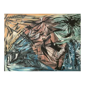 Large Abstract Oil on Canvas by Meyer Kupferman
