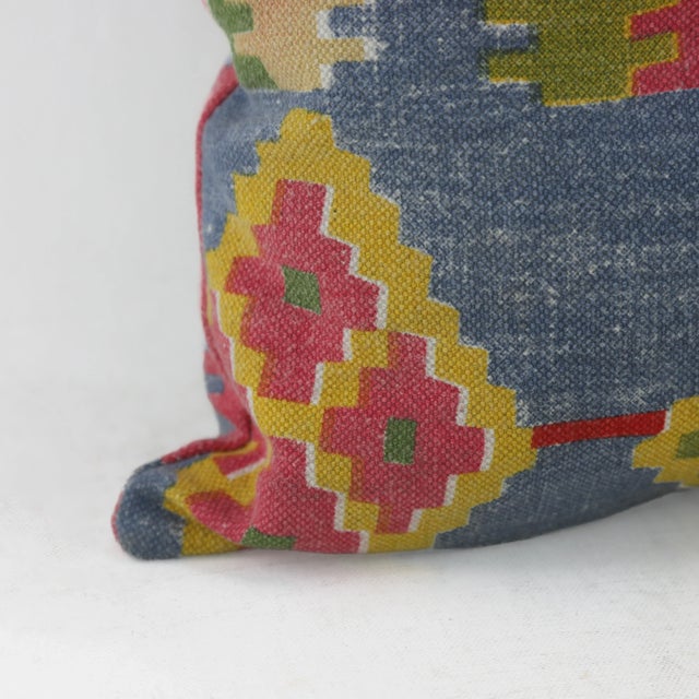 Vintage Colorful Handwoven Geometric Kilim Pattern Pillow For Sale - Image 4 of 10