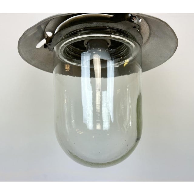 1960s Industrial Aluminium Light with Clear Glass Cover from Elektrosvit, 1970s For Sale - Image 5 of 15