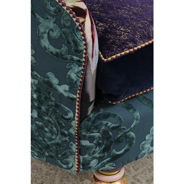 Mackenzie Childs Whimsical Upholstered Loveseat Settee For Sale - Image 14 of 18