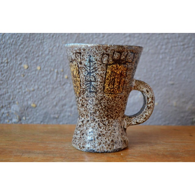 Brutalist Ceramic Pitcher Vase from Accolay, 1950s For Sale - Image 3 of 12