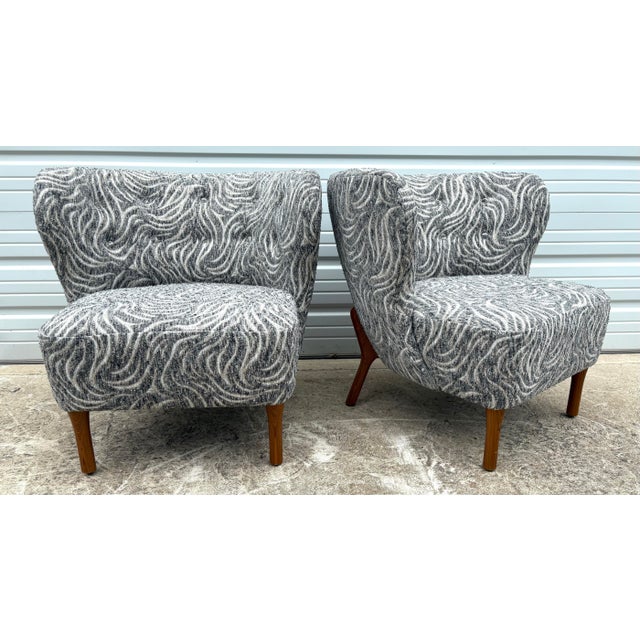 Mid-Century Modern Newly Upholstered Club Chairs After Geo Ponti For Sale - Image 12 of 12