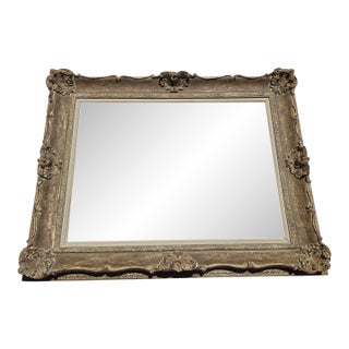 Antique Wood Frame With Carved Gesso Details and Painted Finish For Sale