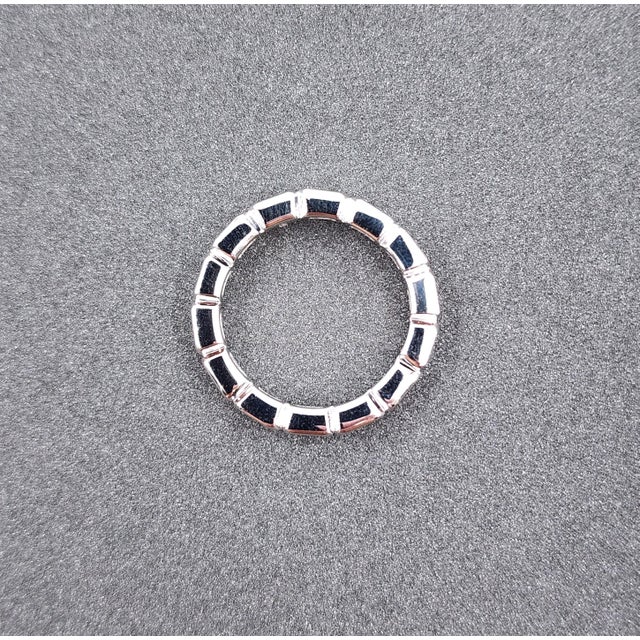 Metal 2.24 Ct Emerald Cut East-West Bezel Set Eternity Band Size 6.5 For Sale - Image 7 of 8