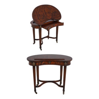 Theodore Alexander Kidney Mahogany Desk For Sale