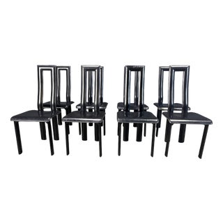 Italian Regia Dining Chairs by Antonello Mosca for Ycami, 1980s, Set of 8 For Sale