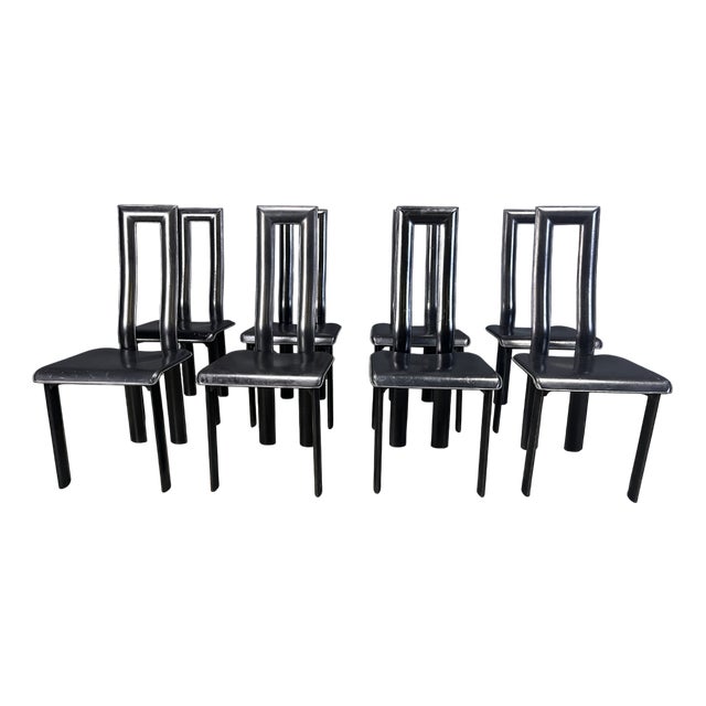 Italian Regia Dining Chairs by Antonello Mosca for Ycami, 1980s, Set of 8 For Sale
