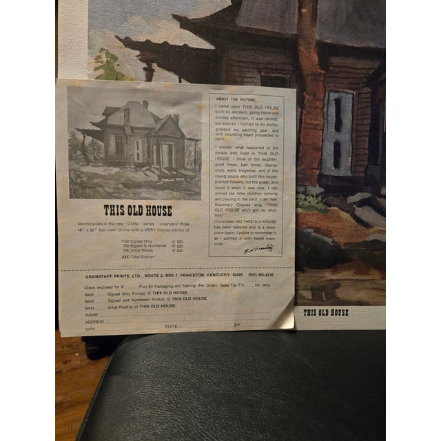 1979 Bill Granstaff Signed Art This Old House " Mint in Original Envelope For Sale - Image 4 of 8