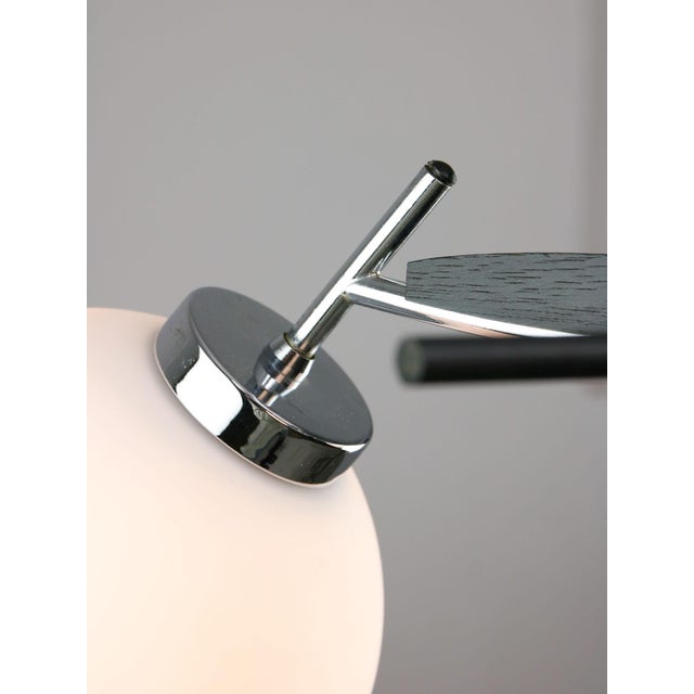 Space Age Italian Chrome and Opaline Chandelier, 1970s For Sale - Image 6 of 18