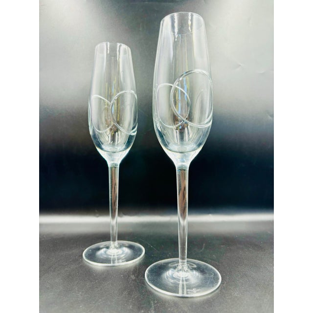Pristine John Rocha/Waterford Crystal "Circa" Champagne Flutes - Pair For Sale In Los Angeles - Image 6 of 12