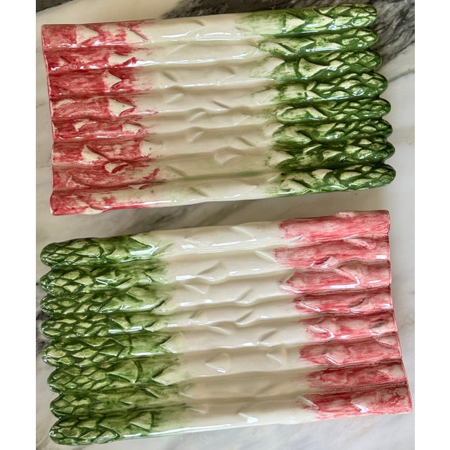 Asparagus LastCHANCE!Studio Art Asparagus Platters - A Pair For Sale - Image 8 of 8