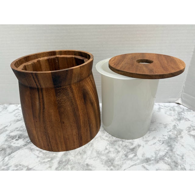 Vintage Midcentury Insulated Wood Ice Bucket For Sale In Sacramento - Image 6 of 8
