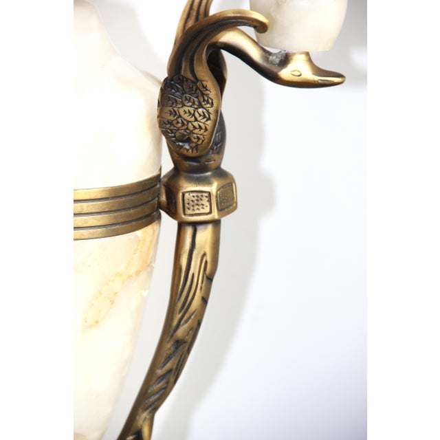 Vintage Italian Alabaster and Brass Table Lamp, 1950s For Sale - Image 11 of 13