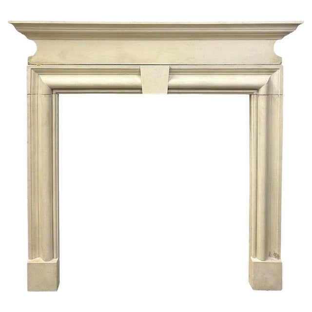 18th Century Bolection Stone Fireplace Mantel, 1920s For Sale