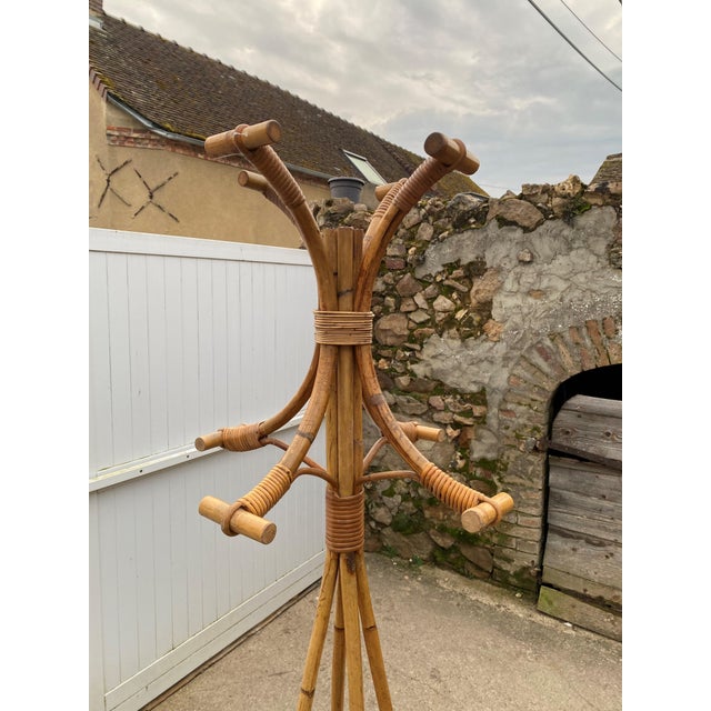 Vintage Rattan Coat Rack, 1970s For Sale - Image 12 of 14