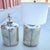Vintage Silver Pottery Barn Silver Hammered Metal Rivet Table Lamps a pair. Perfect industrial look, great for a teen...