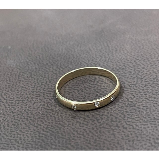 6 Flush Set Bezel Diamond Eternity Wedding Band in 14 Karat Yellow Gold For Sale - Image 16 of 18