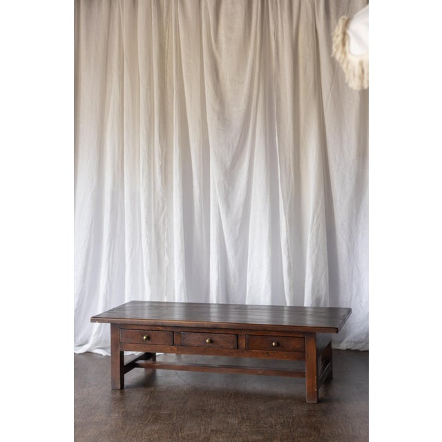 Dark Wood Coffee Table With Drawer - Late 1800s Belgian For Sale - Image 11 of 12