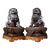 Late 20th Century Pair of Gilt Bronze Cloisonné Enamel Guardian Lion Figures on Stands For Sale