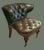 Wood Late 20th Century Victorian Style Tufted Leather Cockfighting Chair For Sale - Image 7 of 7