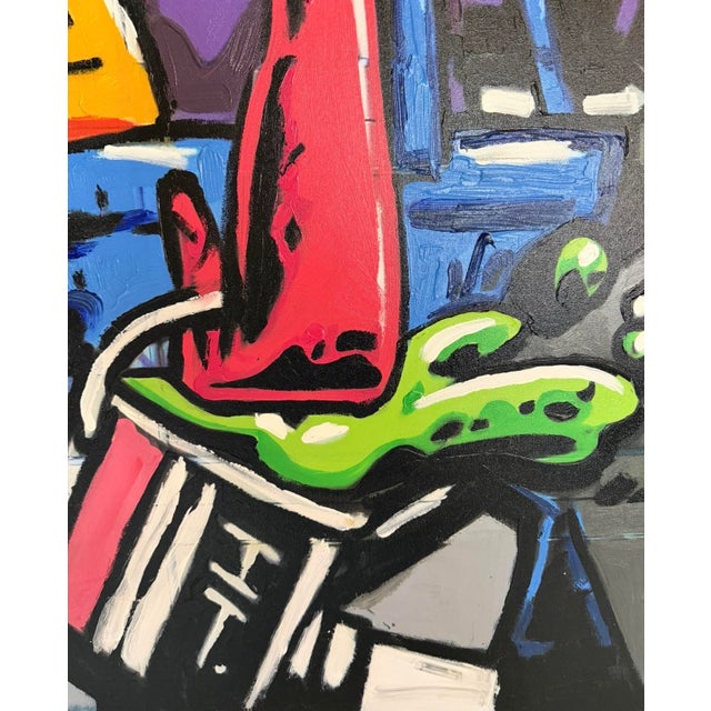 Early 21st Century Augusto-S, Pig & Boombox, 2005, Oil Painting on Canvas, Framed For Sale - Image 5 of 11