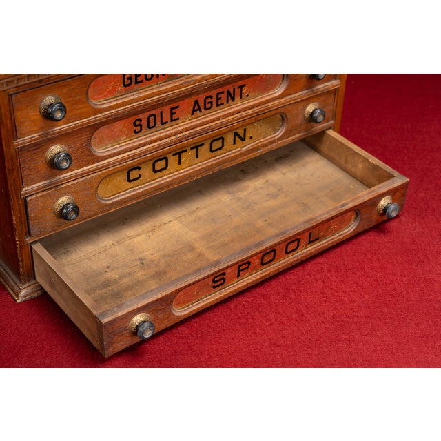 Late 19th Century Mercantile Countertop Wooden Spool Cabinet For Sale - Image 12 of 14