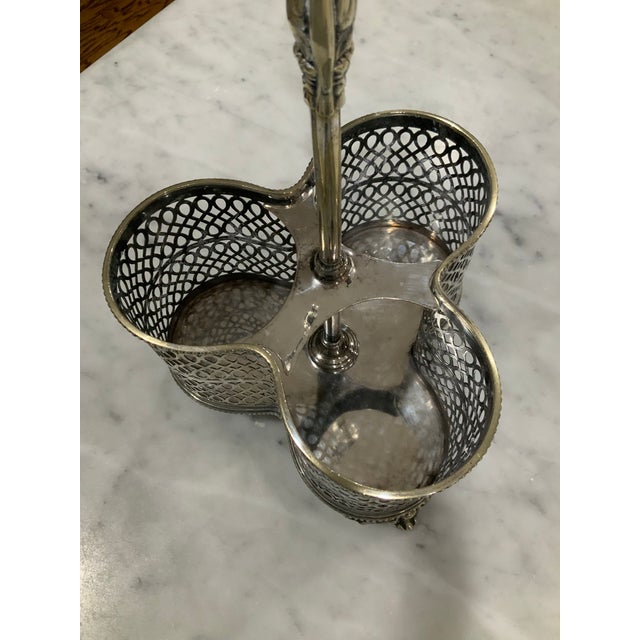 Unique Vintage Silverplate Footed Wine Caddy - Wine Holder Attributed to Charles J. Allen - Barware, Barcart Styling, Old Silver - See Pics! For Sale In New Orleans - Image 6 of 8