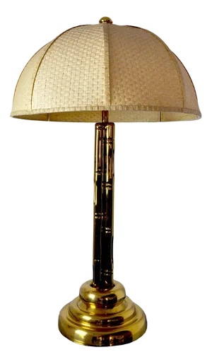Hollywood Regency Faux Bamboo Brass Lamp, France, 1970s