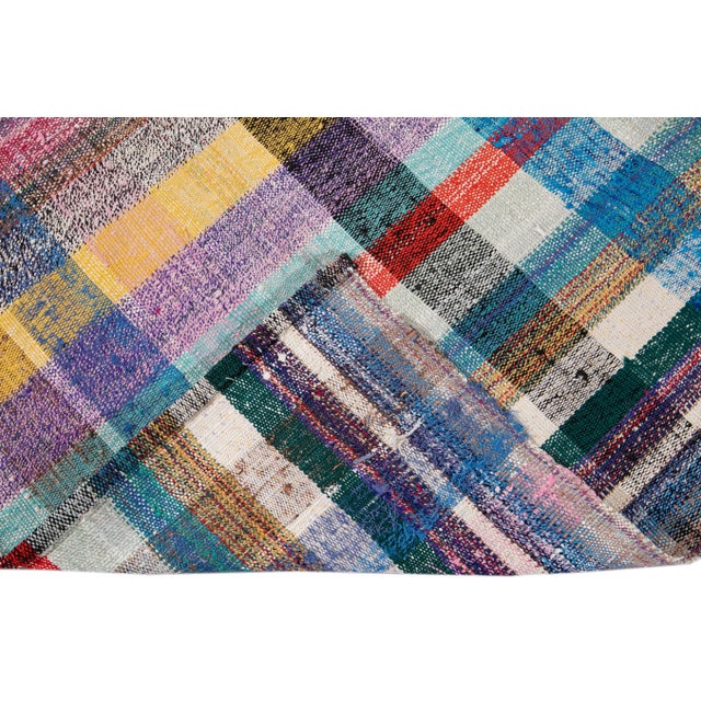 Vintage Flat-Weave Wool Runner 4 X 13 For Sale - Image 4 of 13