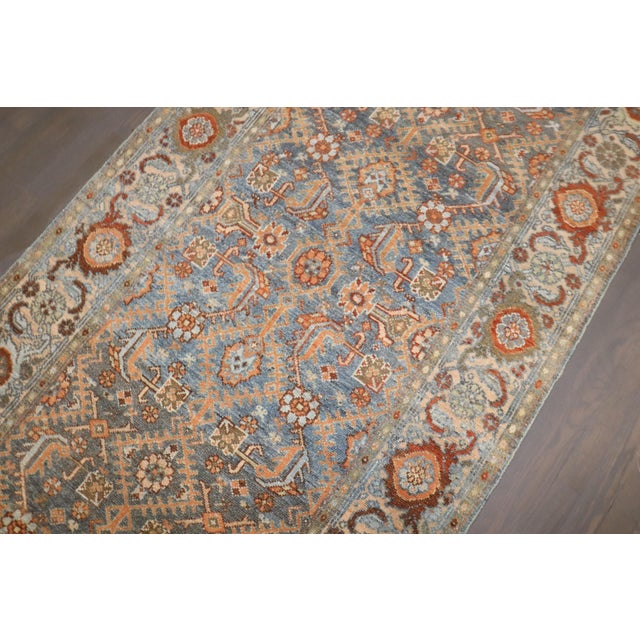 Antique Zabihi Collection Persian Malayer Wide Extra Long Runner For Sale - Image 9 of 11